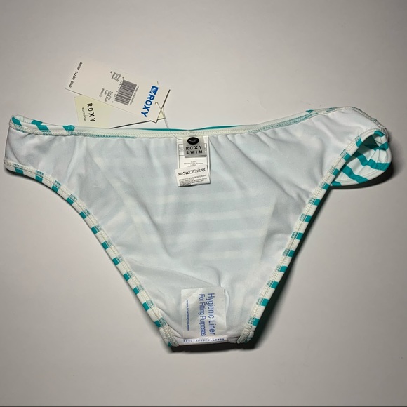 Sz. Med Roxy turquoise white stripe NWT bikini bottom - Picture 9 of 12